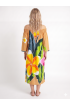 Hand Painted Rayon Off Shoulder Dress Hand Painted Rayon Off Shoulder Dress